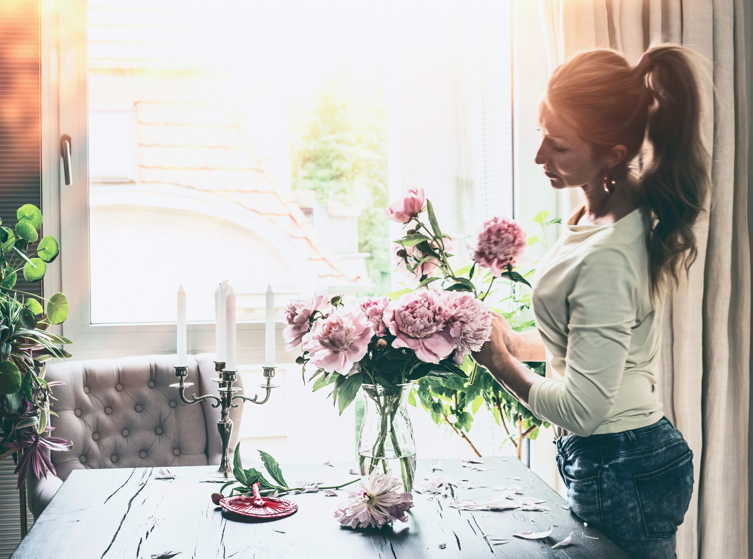 Pink peonies for international womensday