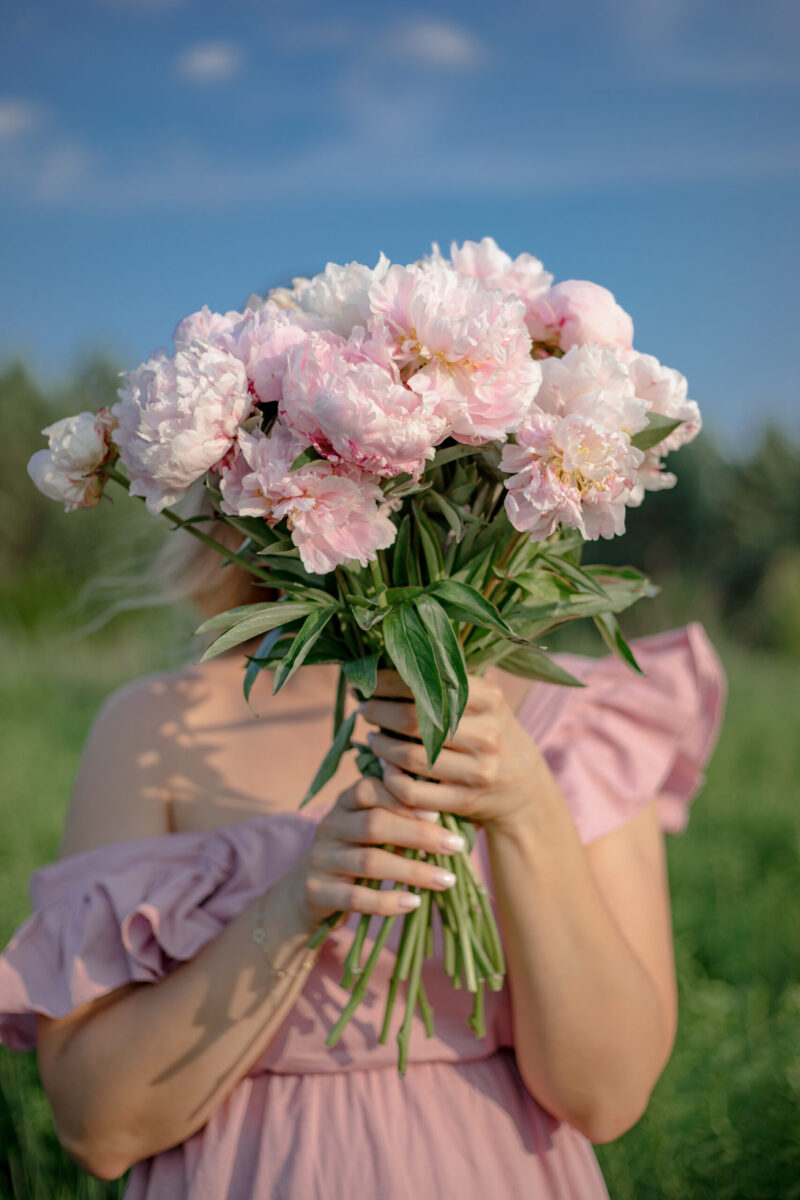 Blushing pink peonies